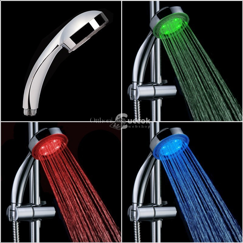 Image of LED-es hőmérsékletre színváltós zuhanyfej fürdőszobai használatra