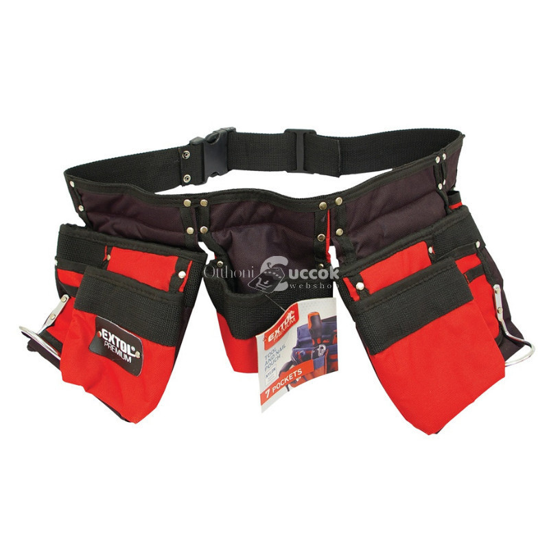 Image of Extol 7+5 zsebes állítható méretű szerszámtartó öv, kényelmes és praktikus munkavégzéshez
