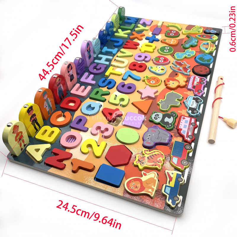 Image of Montessori oktató fa készségfejlesztő játék Kék színben gyerekeknek