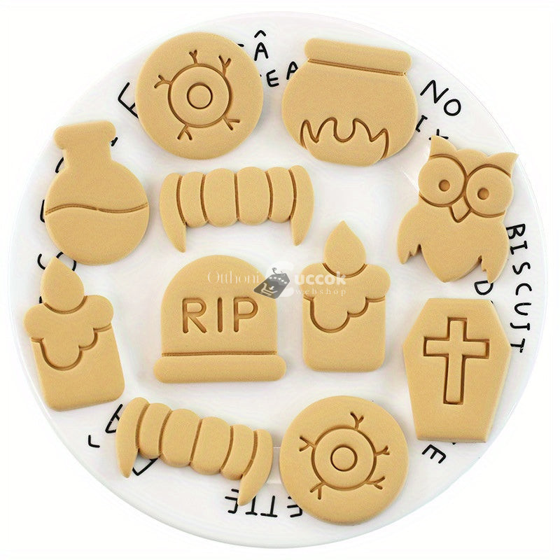 Image of 8 darabos Halloween szörny süti kiszúró készlet sütéshez és dekoráláshoz
