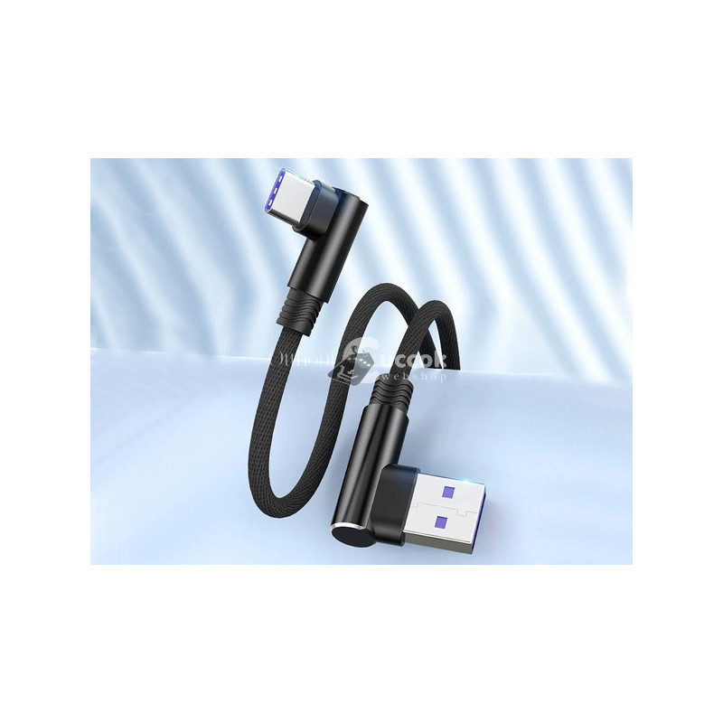 Image of 1 méteres USB-C típusú szögletes Quick Charge töltőkábel telefonhoz