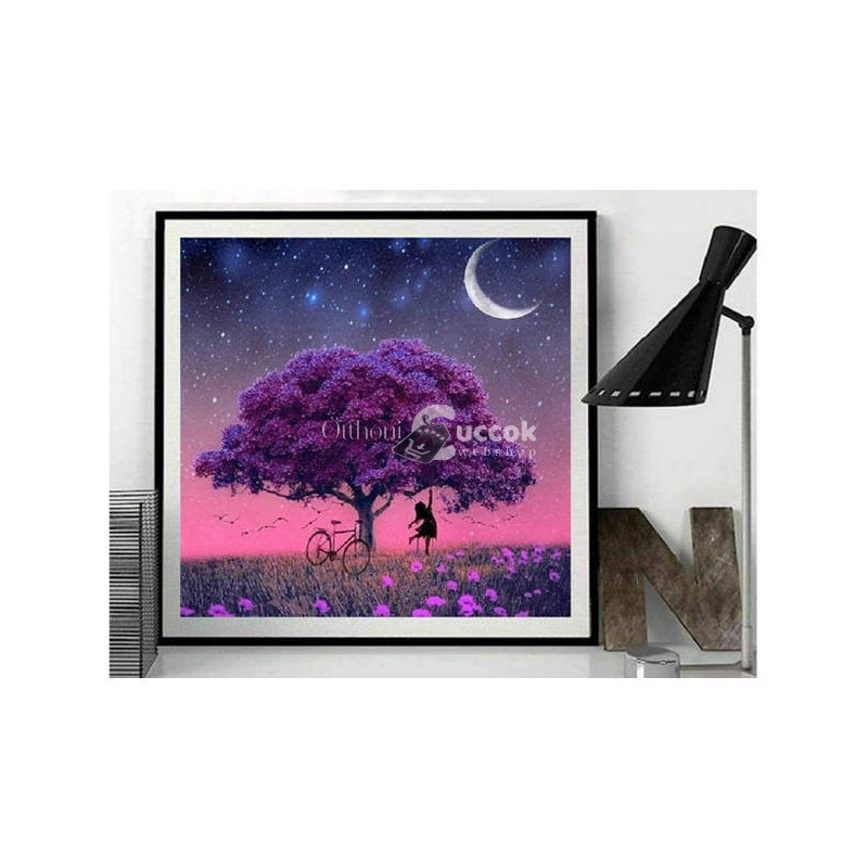 Image of Gyémántfestés Készlet Fa Mintával - Kreatív Kép Készítő Csomag Gyémántfestéshez