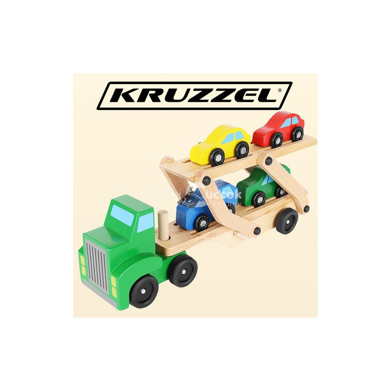 Image of Fa teherautó - vontató teherautó és autó játék készlet 22698 gyerekeknek