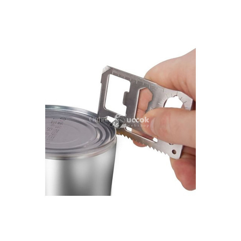 Image of Multifunkciós rozsdamentes acél túlélő kártya - kompakt eszköz túrázáshoz és kempingezéshez