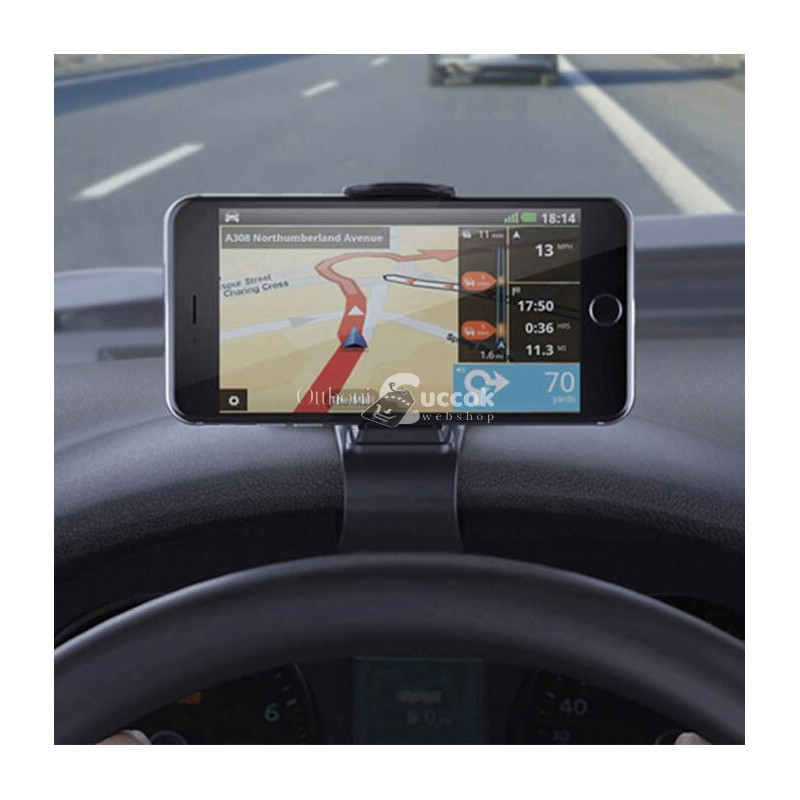 Image of Felcsíptethető autós telefontartó univerzális kompatibilitással és stabil rögzítéssel