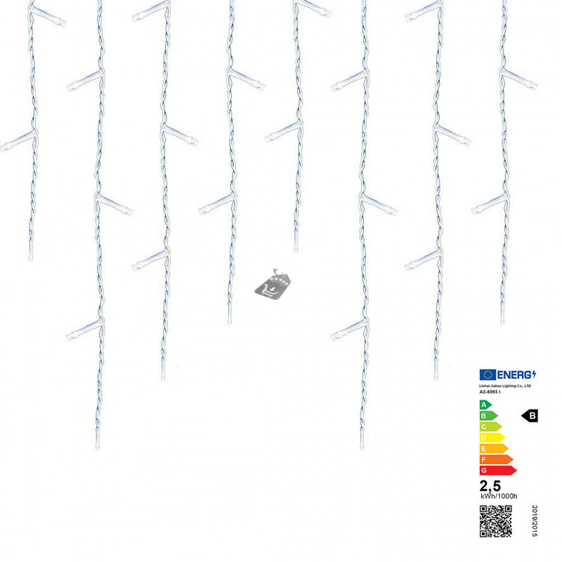 Image of LED-es jégcsap fényfüggöny 2 méretben, hidegfehér-230 LED-del