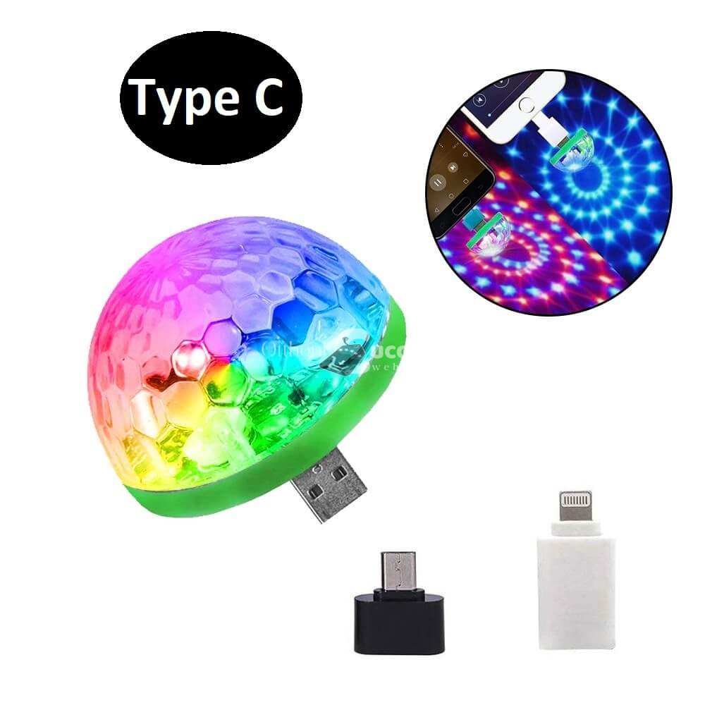 Mini RGB disco gömb - Type C csatlakozóval