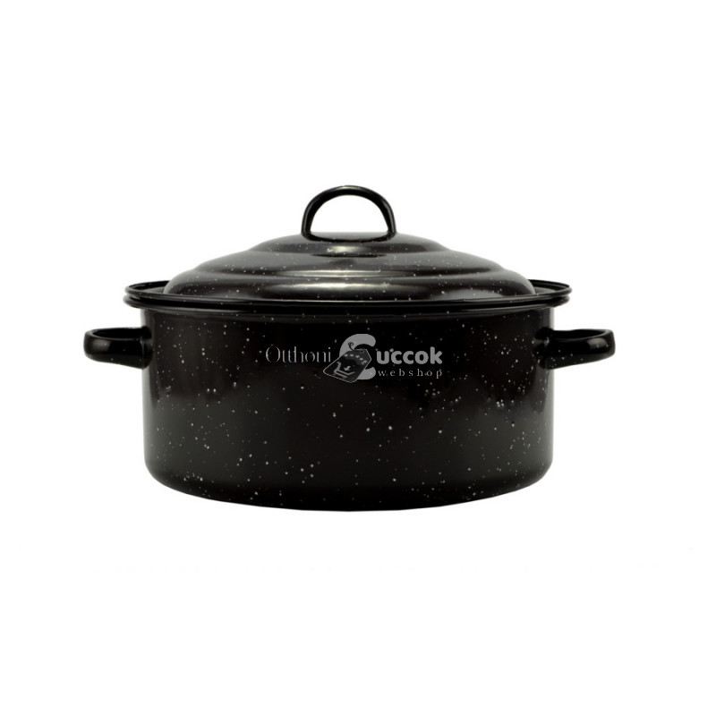 Image of Zománcozott Lábas fedővel 27 cm 2,8 liter fekete