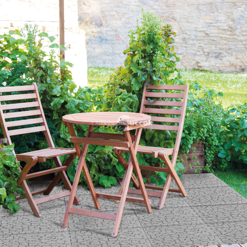 Image of Garden of Eden Kerti járólap - kőmintás - műanyag - 29 x 29 cm - szürke - 4 db / csomag