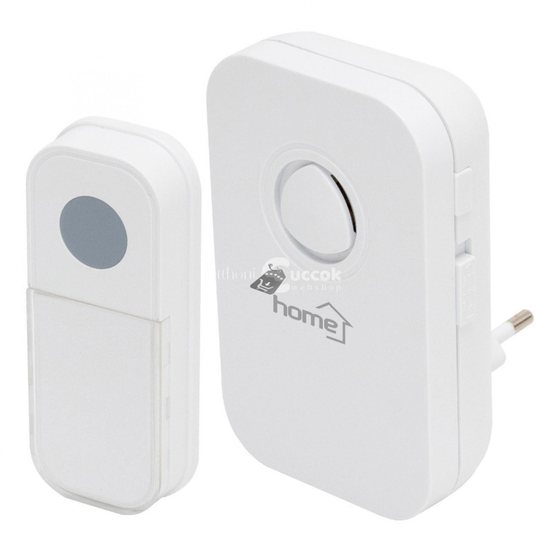 Image of Home DB 1031AC vezeték nélküli csengő, 100m hatótáv, 3-fokozatú hangerő, 36 dallam, 8 párosítható nyomógomb, zavarvédett, 230V-o