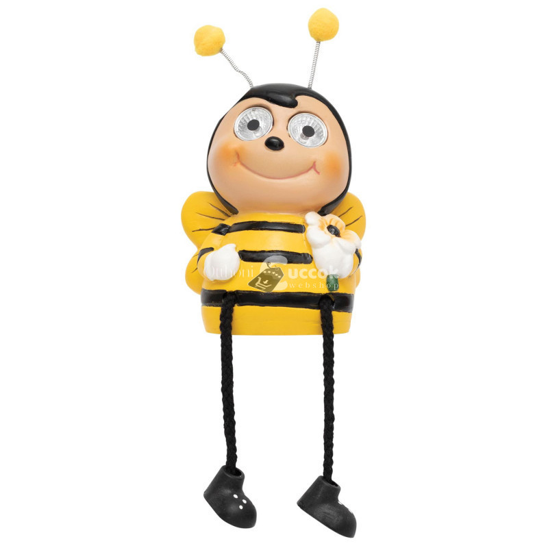 Image of Home MX644 napelemes kerti lámpa, méhecske forma, 2 db hidegfehér LED, políresin, 40 mAh akkumulátor (NiMH), kültéri, beltéri