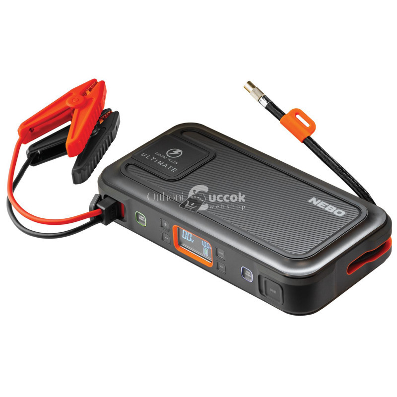 Image of NEBO NEB-PBK-0006-G ULTIMATE, Jump Starter, 12VDC/600 A 3mp, 1500 A max., kompresszor, 130 psi max., LCD kijelző, Smart Charge,