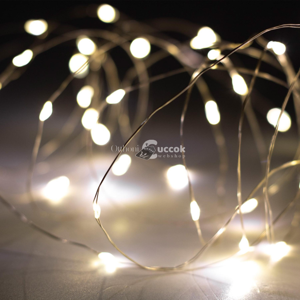 Image of Home SML100WW micro LED fényfüzér, 5 méter, napelemes, kül- és beltéri kivitel, 100 db melegfehér micro LED