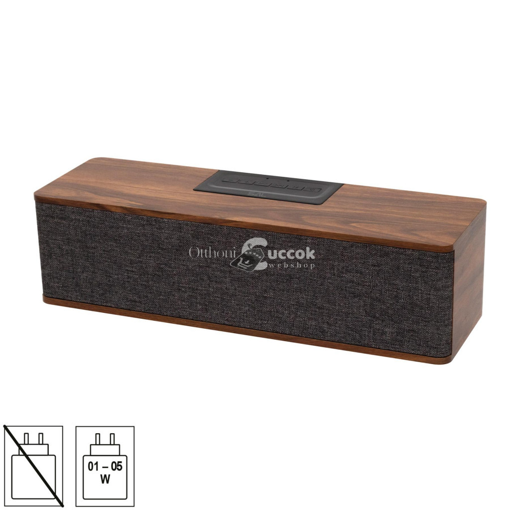 Image of SAL RRT7 sztereó retro hangszóró, vezeték nélküli, 2x5W, FM rádió, Bluetooth, beépített akkumulátor