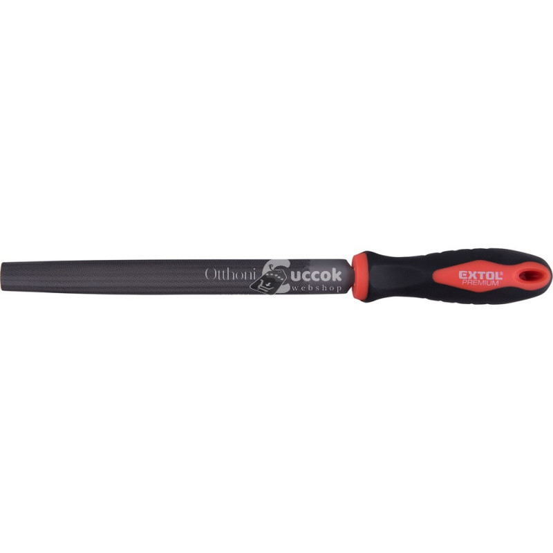 Image of EXTOL PREMIUM ráspoly 250mm félkerek, C45 acél, vágat 2, finom, TPR gumis műanyag nyél