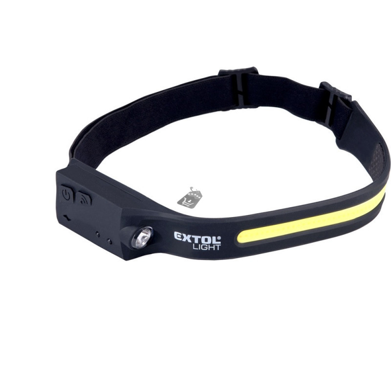 Image of EXTOL LIGHT LED fejlámpa,COB+ XPE, 350 Lumen; IR szenzor, tölthető akkuval, 4+1 funkció
