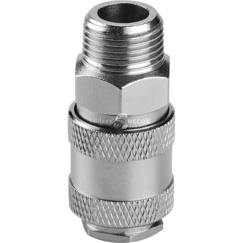 Image of EXTOL PREMIUM gyorscsatlakozó-hüvely, külső menettel, 3/8', nikkelezett réz, bliszteren