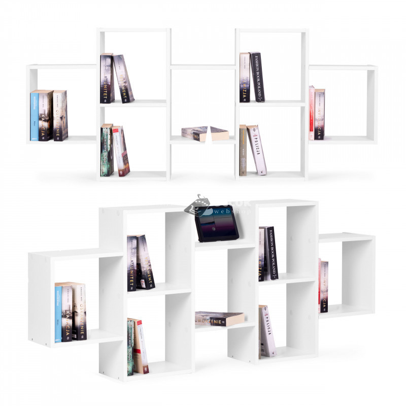 Image of Modern függő polc 8 polccal, fehér - polc, függő, modern, 8 polcos, fehér, tárolás, dekoráció