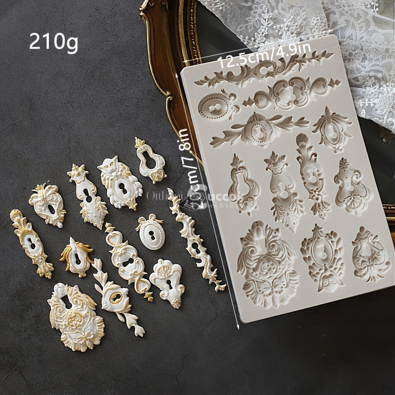 Image of Szilikon barokk stílusú torta sablon - díszítő elem