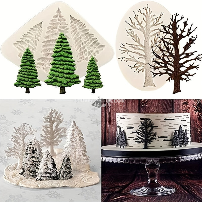 Image of 2 darab, fa csokoládé formák, szilikon formák