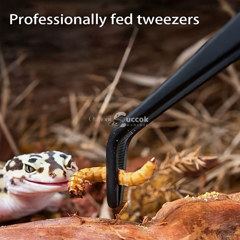 Image of Kétéltűeknek biztonságos, rozsdamentes acélból készült etető és tisztító csipesz