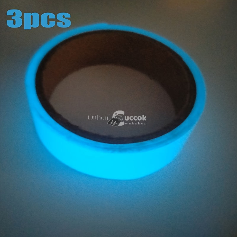 Image of 3db - Színes, sötétben világító szalag, öntapadós fluoreszkáló ragasztó