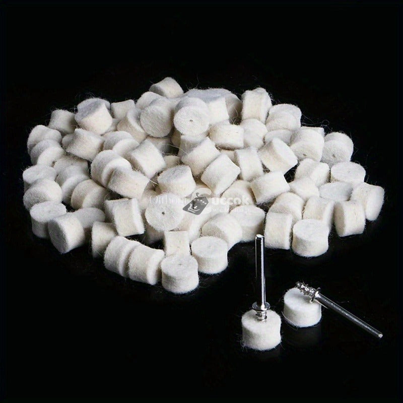 Image of 102 darabos gyapjú polírozó kerék készlet forgószerszámokhoz