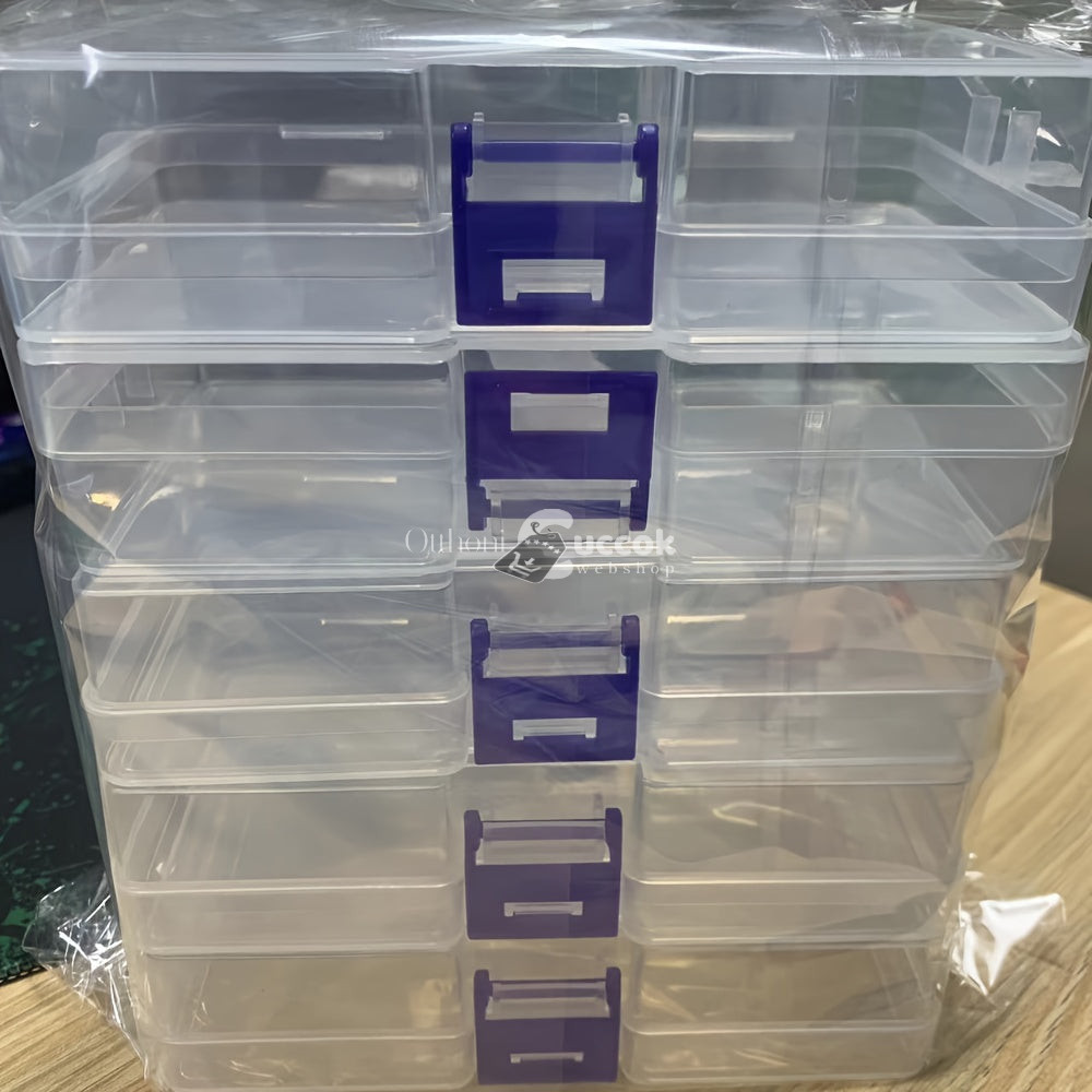 Image of 5db átlátszó műanyag tárolódoboz, ékszertároló rendszer, üres többfunkciós tárolódoboz