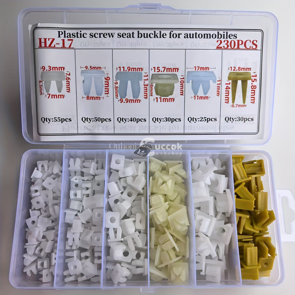 Image of 230db-os univerzális autós műanyag csavarcsat készlet