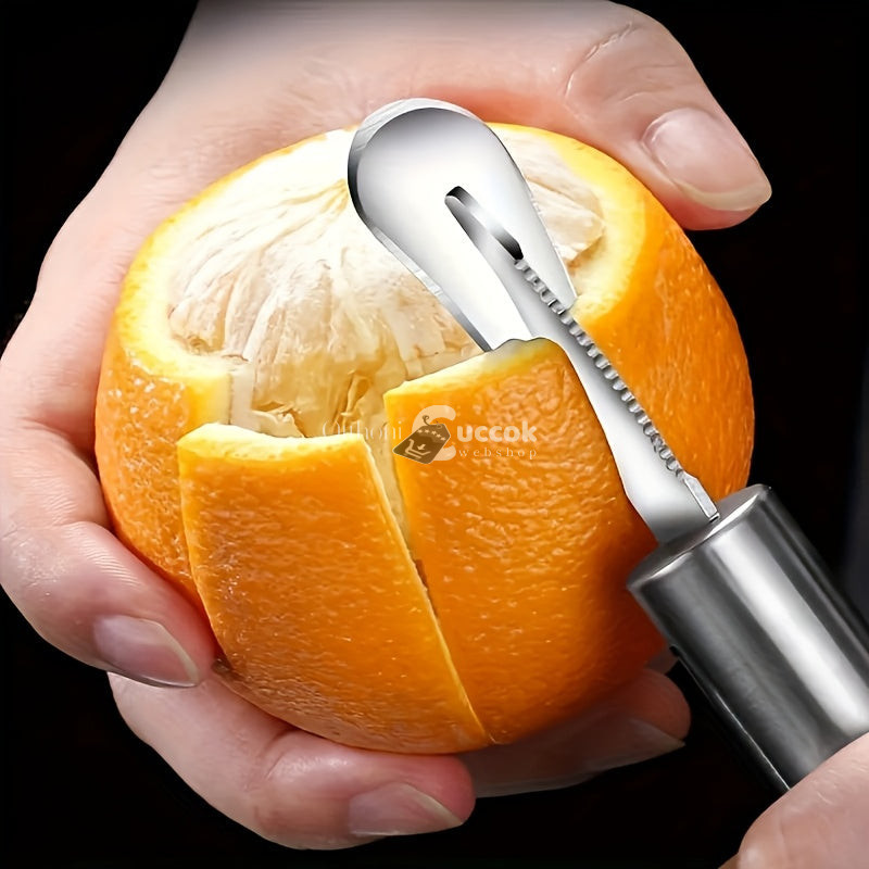 Image of Ergonomikus rozsdamentes acél narancs- és citromhéjvágó