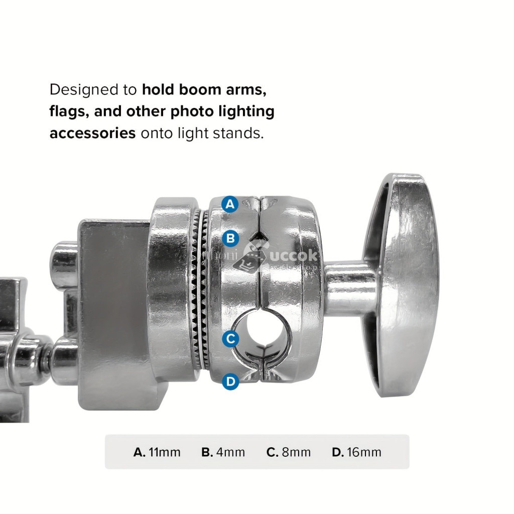Image of Alumíniumötvözetből készült, többfunkciós, nagy teherbírású, 2.5 hüvelykes markolattal ellátott forgófej-bilincs tartókonzol adapter