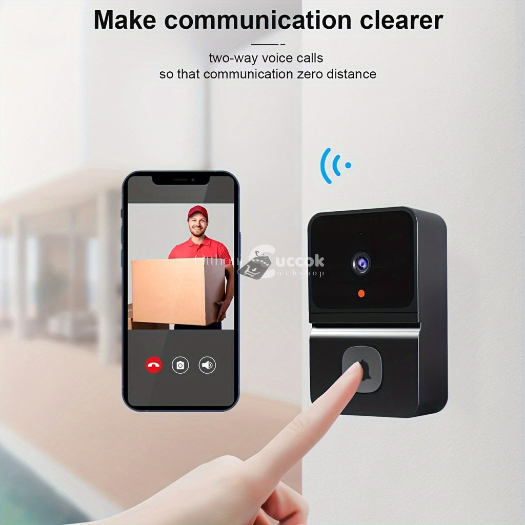 Image of Intelligens WiFi Ajtócsengő Beépített Akkumulátorral