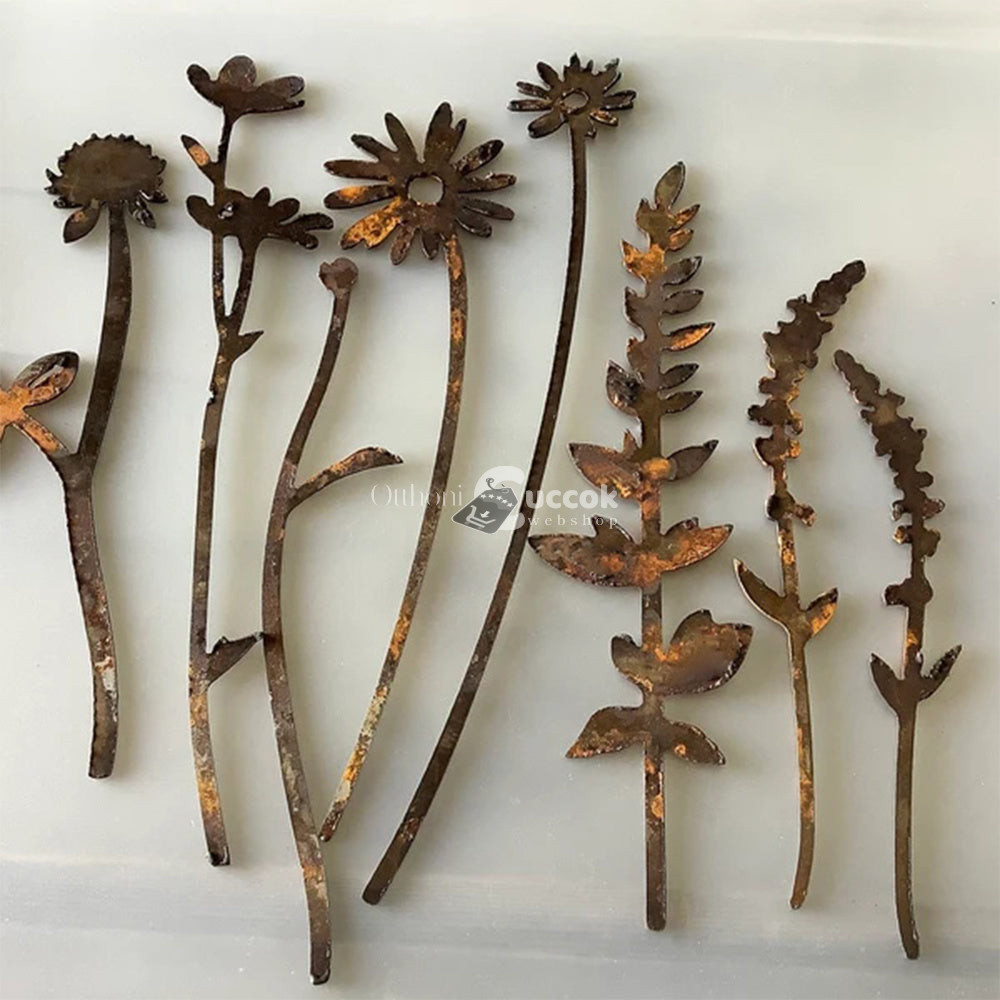 Image of 10 db rozsdás fém vadvirág csokor