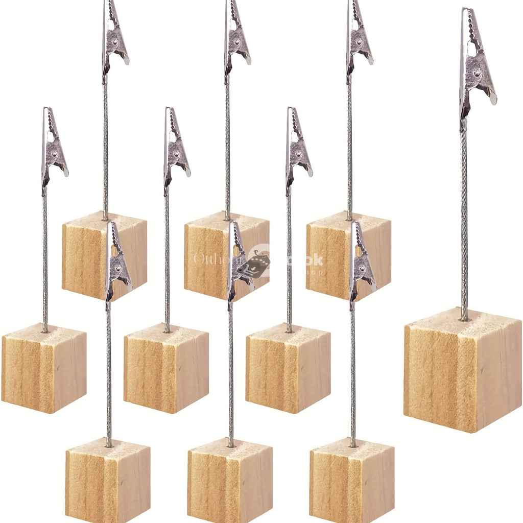 Image of 10db fából készült kártyatartó aligátorkapcsokkal