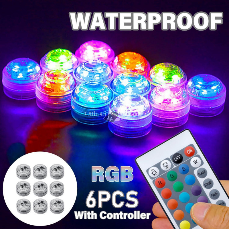 Image of 6db RGB-s merülő medencevilágítás