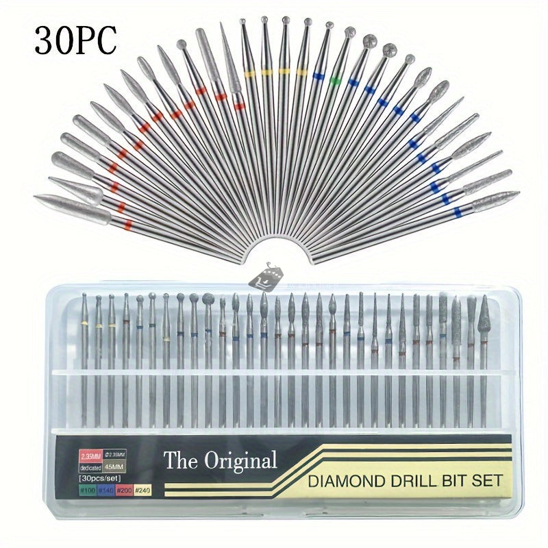 Image of 30db/készlet Körömpolírozó Bitek, Körömfúrók, Körömpolírozó Tisztítókefe, Pedikűr Eltávolító Akril Zseléhez, Körömpolírozó Eszközök, Nail Art Pedikűr Manikűr Eszközök