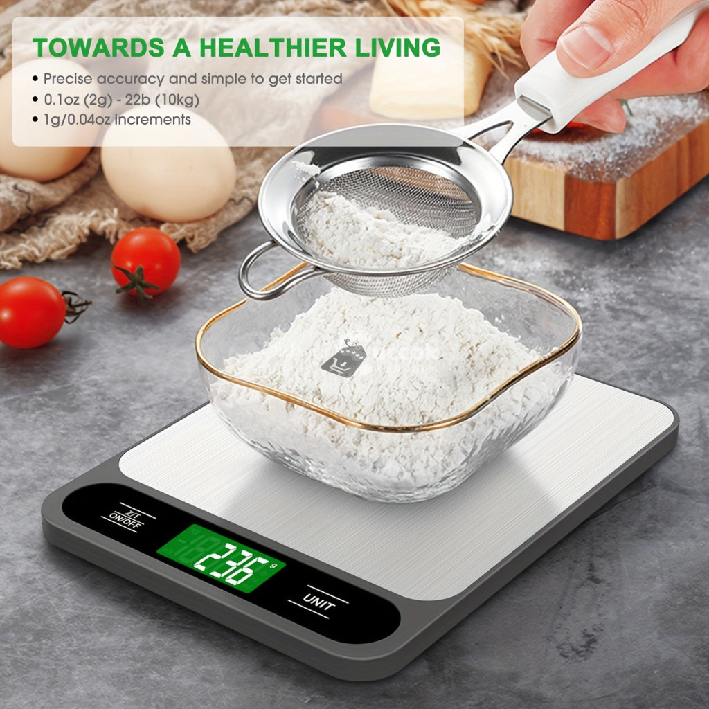 Image of élelmiszermérleg, 10 kg digitális konyhai mérleg sütéshez, főzéshez