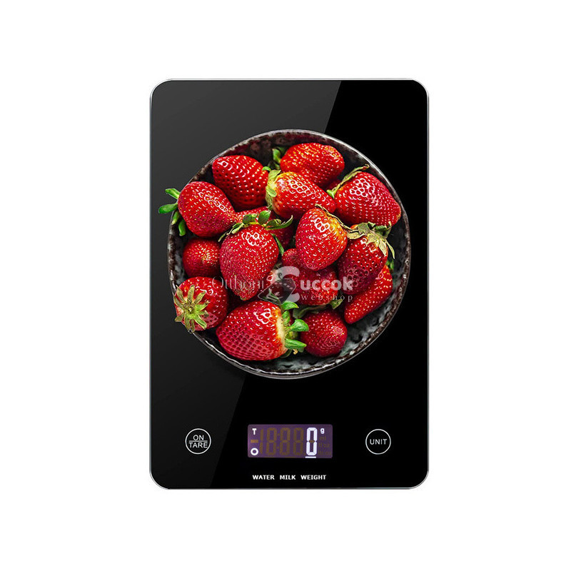 Image of Üveg LCD elektronikus konyhai mérleg 5 kg-ig - digitális konyhai mérleg, elektronikus konyhai mérleg