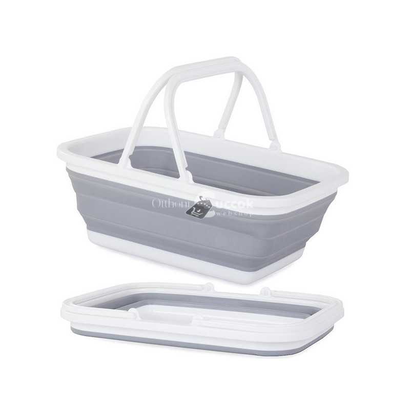 Image of Szilikon összecsukható bevásárló kosár fogantyúval