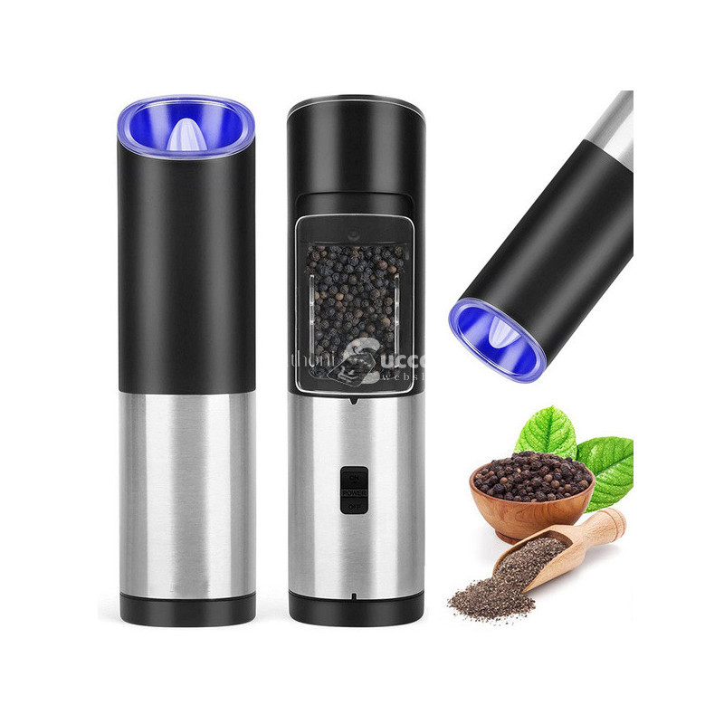 Image of Elektromos gravitációs borsőrlő sóhoz - konyhai kiegészítő, praktikus design, könnyű használat, modern technológia