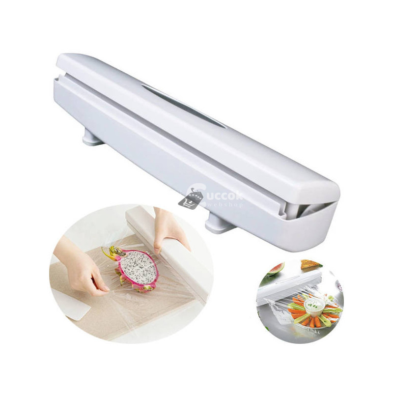 Image of Konyhai fólia adagoló vágóval - praktikus konyhai eszköz - konyhai fólia tároló - fóliavágó - konyhai segédeszköz