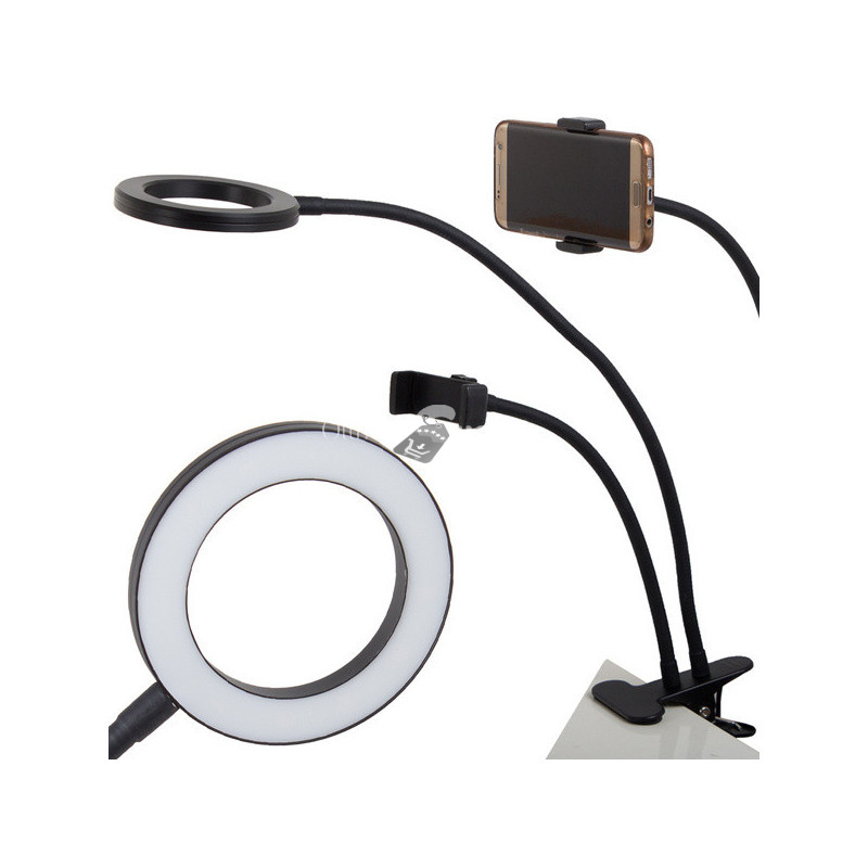 Image of 24 LED íróasztali lámpa klipsszel telefon tartóval