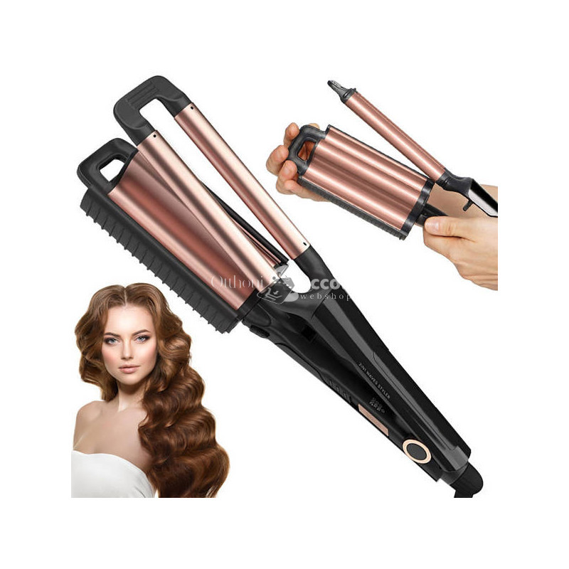 Image of Hullámosító hajformázó vas hullámok göndörök - hajformázó göndörítő vas hullámok göndörök - hullámvas göndörítő hajvas