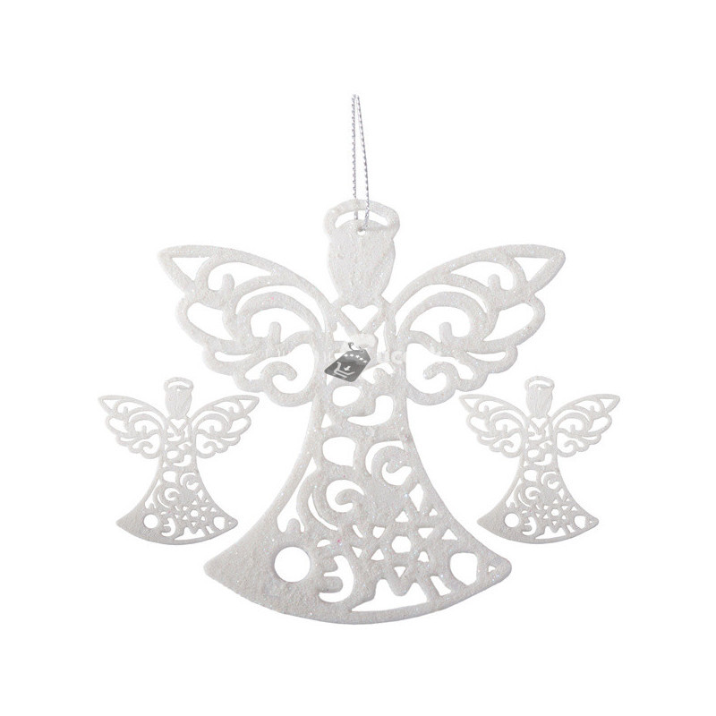 Image of Karácsonyfa angyal díszek 3db csillogó gömbök - Karácsonyi dekoráció - Ünnepi díszek - Karácsonyi angyalok