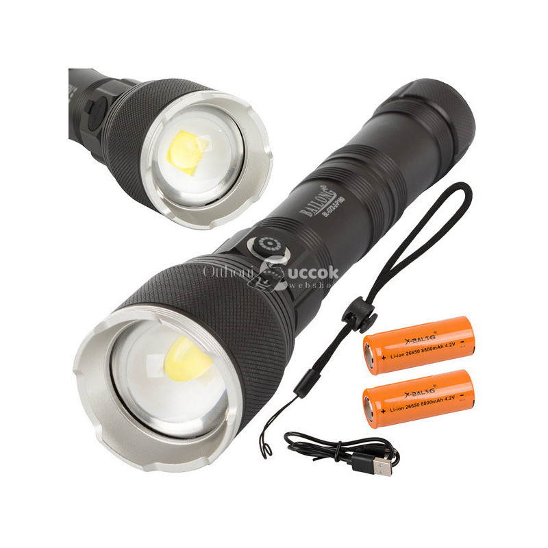 Image of Katonai zseblámpa Cree XHP160 LED-del, erős fényerejű rendőr fáklyával