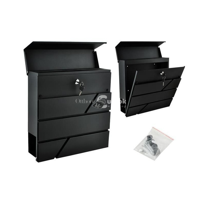 Image of S6238 levéldoboz - antracit színű, modern design, házhoz szállítás, acél anyag